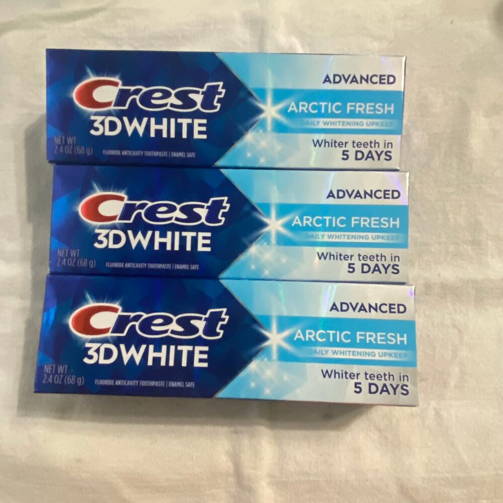 Crest 3D White Advanced Arctic Fresh Toothpaste 2.4 oz Lot of 3 Oral Care